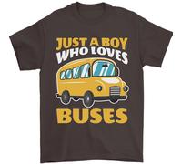 Just A Ragazzo Chi Ama Bus Autobus Autista T-Shirt 100% IN Cotone