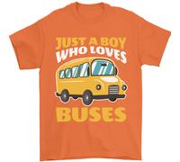 Just A Ragazzo Chi Ama Bus Autobus Autista T-Shirt 100% IN Cotone