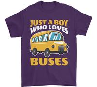Just A Ragazzo Chi Ama Bus Autobus Autista T-Shirt 100% IN Cotone