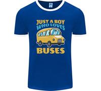 Just A Ragazzo Chi Ama Bus Autobus Uomo Ringer Fotl
