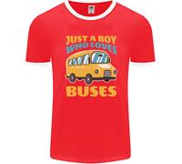Just A Ragazzo Chi Ama Bus Autobus Uomo Ringer Fotl