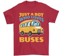 Just A Ragazzo Chi Ama Bus Autobus Uomo T-Shirt 100% Cotone