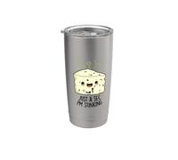 Just A Sec I'm Stinking Funny Cheese Pun Bicchiere termico in acciaio inox doppia parete