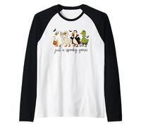Just a Spooky Goose Halloween Carino Horror Spooky Oca Maglia con Maniche Raglan