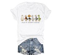 Just A Spooky Goose Shirt divertente Halloween Silly Goose T-shirt con scollo a V, bianco-1, XS