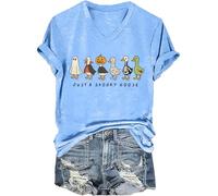 Just A Spooky Goose Shirt divertente Halloween Silly Goose T-shirt con scollo a V, Carolina Blue-vneck, XL