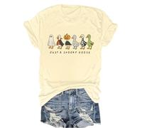 Just A Spooky Goose Shirt divertente Halloween Silly Goose T-shirt con scollo a V, Giallo Cremoso-1, M