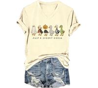 Just A Spooky Goose Shirt divertente Halloween Silly Goose T-shirt con scollo a V, Giallo cremoso con scollo a V, XL
