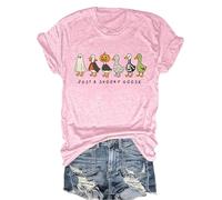 Just A Spooky Goose Shirt divertente Halloween Silly Goose T-shirt con scollo a V, Rosa-1, M