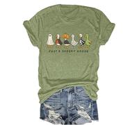 Just A Spooky Goose Shirt divertente Halloween Silly Goose T-shirt con scollo a V, Verde-1, XL