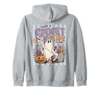 Just A Spooky Vibe Fantasma Vintage Halloween Autunno Felpa con Cappuccio