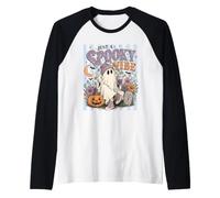 Just A Spooky Vibe Fantasma Vintage Halloween Autunno Maglia con Maniche Raglan