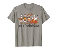 Just A Thankful Goose Funny Cozy Oche Autunno Ringraziamento Maglietta