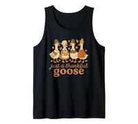 Just a Thankful Goose Funny Thanksgiving Retro Fall Canotta