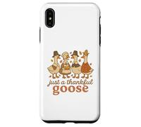 Just a Thankful Goose Funny Thanksgiving Retro Fall Custodia per iPhone XS Max
