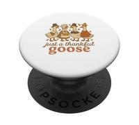 Just a Thankful Goose Funny Thanksgiving Retro Fall PopSockets PopGrip Adesivo