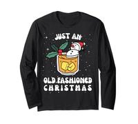 Just an Old Fashioned Christmas Funny Holiday Cocktail Maglia a Manica