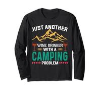 Just Another Wine Drinker with A Camping Hiking Camper Maglia a Manica