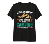 Just Another Wine Drinker with A Camping Hiking Camper Maglietta Premium
