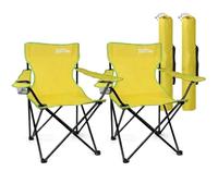 just be... Sedia da campeggio, leggera, pieghevole e portatile, con braccioli, portabicchieri e borsa per il trasporto, per adulti e bambini, per giardino, spiaggia, festival e pesca, finiture giallo