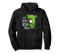 Just Beary Irish Today Orso Verde Cool St Patricks Day Pun Felpa con Cappuccio