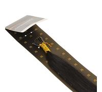 Just Beautiful Hair 50cm Micro Anello I-Stick Extensions Capelli Veri Remy Indiani, 0.5g - #1 nero, 1x100 ciocche