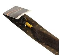 Just Beautiful Hair 50cm Micro Anello I-Stick Extensions Capelli Veri Remy Indiani, 0.5g - #1b nero natural, 1x200 ciocche