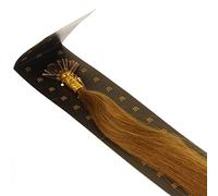 Just Beautiful Hair 50cm Micro Anello I-Stick Extensions Capelli Veri Remy Indiani, 1g - #8 castano, 1x100 ciocche