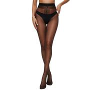 JUST BEAUTY TOUCH Collant ultra velati da 15 denari con fascia a T e punta trasparente, morbidi collant da donna in nero, nudo, naturale, blu navy, taglie S, M, L, XL, Nero , S