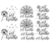 Just Breathe Dente di leone 11 pezzi da 5,1 cm a 6,3 cm decalcomanie in vetro fuso nero