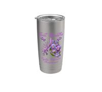 Just-Breathe - Fiore polmonare per la consapevolezza della fibrosi cistica viola Bicchiere termico in acciaio inox doppia parete