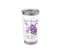 Just-Breathe - Fiore polmonare per la consapevolezza della fibrosi cistica viola Bicchiere termico in acciaio inox doppia parete
