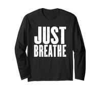 Just Breathe Inspirational Citazione Promemoria Zen Maglia a Manica