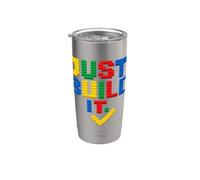 Just Build It Master Builder Building Block Graphic Bicchiere termico in acciaio inox doppia parete