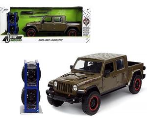 Just Camion 1:24 2020 Jeep Gladiatore Modellino Auto Marrone Con Gomma Rack,