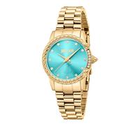 Just Cavalli Animalier Fiorenza Snake - Orologio Da Polso Da Donna Al Quarzo Moda Bracciale E Cassa In Acciaio Inox Oro Quadrante Analogico Verde - JC1L310M0075