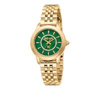 Just Cavalli Animalier Jc1l333 Allegra - Orologio Da Polso Da Donna Al Quarzo Moda Bracciale E Cassa In Acciaio Inox Di Colore Oro Quadrante Analogico Verde - JC1L333M0035