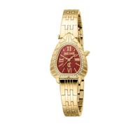 Just Cavalli Animalier Perla - Orologio Da Polso Da Donna Al Quarzo Moda Bracciale E Cassa In Acciaio Inox Oro Quadrante Analogico Rosso - JC1L366M0065