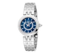 Just Cavalli Animalier Preziosa - Orologio Da Polso Da Donna Al Quarzo Moda Bracciale E Cassa In Acciaio Inox Di Colore Grigio Quadrante Analogico Blu - JC1L314M0045