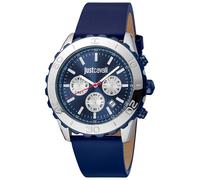 Just Cavalli Blue Leather Dress Watch