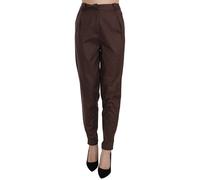 Just Cavalli Brown High Waist Tapered Formal Trousers Pants - IT40|S