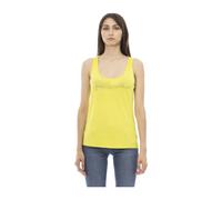 Just Cavalli - Canotta Lunga Logo Strass - - Tops - Donna - Giallo - S