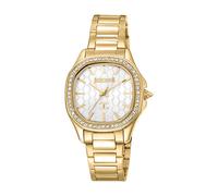Just Cavalli Glam Chic JC1L263M0055 Women's 33mm Quartz Watch - Gold-Tone Stainless Steel, Silver Dial, 5 ATM Water Resistance