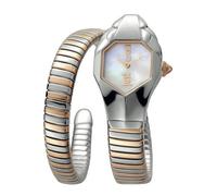 Just Cavalli Glam Chic Snake JC1L162M0015 Women's 28mm Quartz Watch - Silver Stainless Steel, Grey Dial, 5 ATM Water Resistance