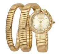 Just Cavalli Glam Chic Snake Women's 22mm Quartz Watch - Silver-Tone Stainless Steel, Silver Dial, 3 ATM Water Resistance