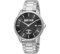 Just Cavalli JC1G176M0055 - Orologio analogico da uomo in acciaio inossidabile con acciaio inossidabile argentato, Argento, Bracciale