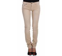 JUST CAVALLI Jeans Pantaloni Beige Lavaggio Slim Fit Cotone Elasticizzato Den...