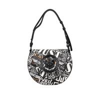 Just Cavalli Logoprint - Borsa a tracolla, colore: Nero/Bianco, Nero