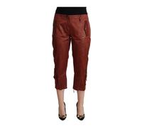 Just Cavalli - Pantaloni Capri Cropped a Vita Media in Lurex - - Trousers - Donna - Marrone - L