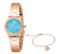 Just Cavalli Set Mini Raffinata - Orologio Da Polso Da Donna Al Quarzo Moda Bracciale E Cassa In Acciaio Inox Oro Quadrante Blu - JC1L328M0065